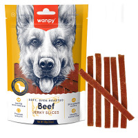 Wanpy Soft Beef Jerky Slices ВАНПІ В’ЯЛЕНА ЯЛОВИЧИНА З КАЧКОЮ СЛАЙСИ лакомство для собак