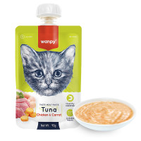 Wanpy Tuna Chicken & Carrot ВАНПІ КРЕМ-ПЮРЕ ТУНЕЦЬ І КУРКА З МОРКВОЮ рідкий корм для котів